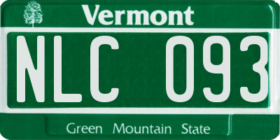 VT license plate NLC093