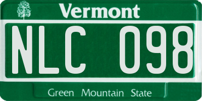 VT license plate NLC098