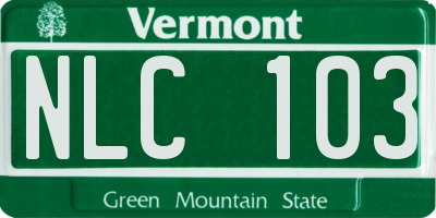 VT license plate NLC103