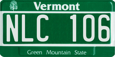 VT license plate NLC106