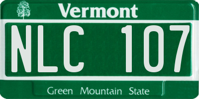 VT license plate NLC107