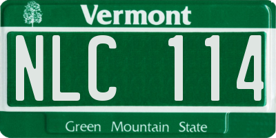 VT license plate NLC114