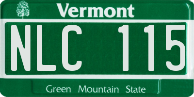 VT license plate NLC115