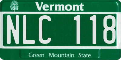 VT license plate NLC118