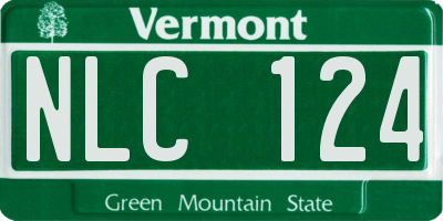 VT license plate NLC124