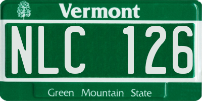 VT license plate NLC126