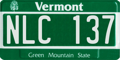 VT license plate NLC137