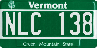 VT license plate NLC138