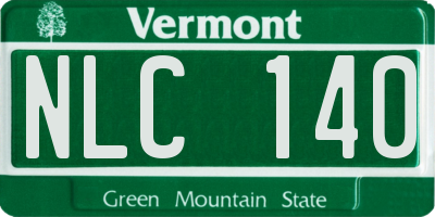VT license plate NLC140