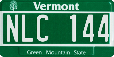 VT license plate NLC144