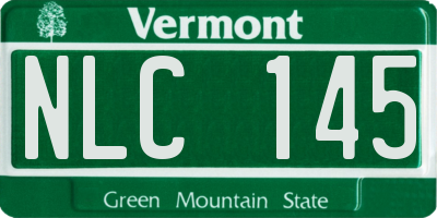 VT license plate NLC145