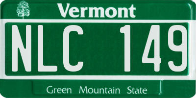 VT license plate NLC149