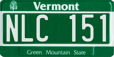 VT license plate NLC151
