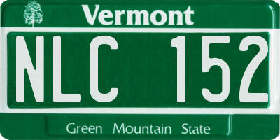 VT license plate NLC152