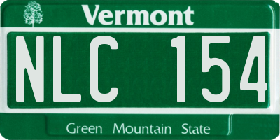 VT license plate NLC154