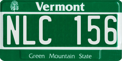 VT license plate NLC156