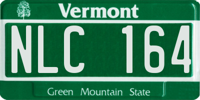 VT license plate NLC164