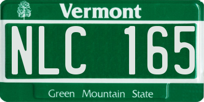 VT license plate NLC165