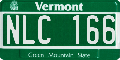 VT license plate NLC166