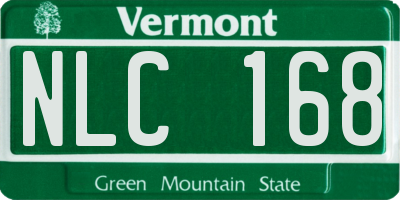 VT license plate NLC168