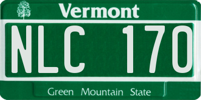VT license plate NLC170