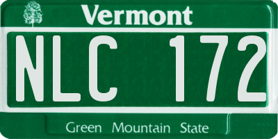 VT license plate NLC172