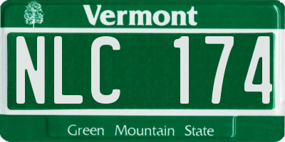 VT license plate NLC174