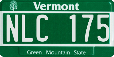 VT license plate NLC175