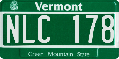 VT license plate NLC178