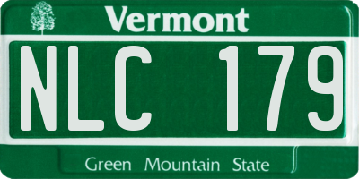 VT license plate NLC179