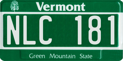 VT license plate NLC181