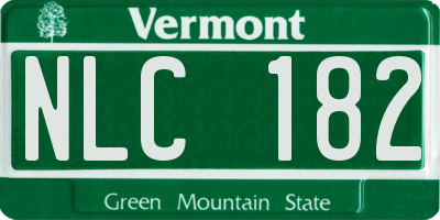 VT license plate NLC182