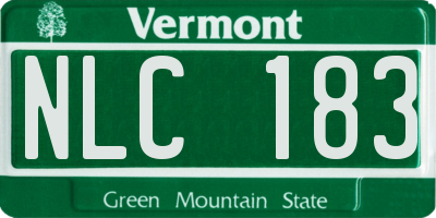 VT license plate NLC183