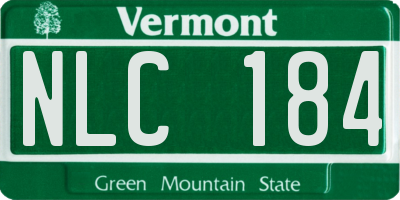 VT license plate NLC184
