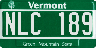 VT license plate NLC189