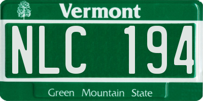 VT license plate NLC194
