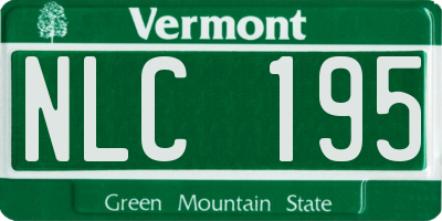 VT license plate NLC195