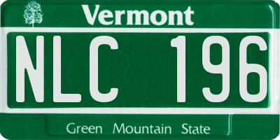 VT license plate NLC196