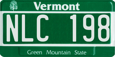 VT license plate NLC198