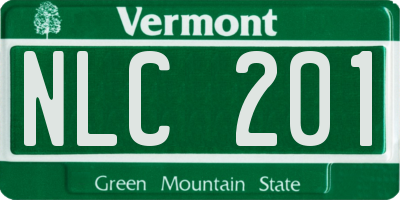 VT license plate NLC201