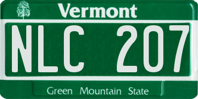 VT license plate NLC207