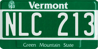 VT license plate NLC213