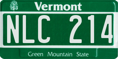 VT license plate NLC214