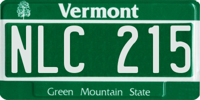 VT license plate NLC215