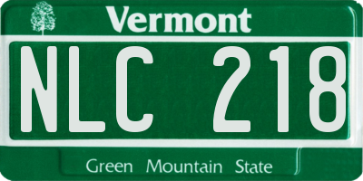 VT license plate NLC218