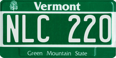 VT license plate NLC220