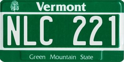 VT license plate NLC221