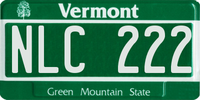VT license plate NLC222