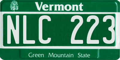 VT license plate NLC223