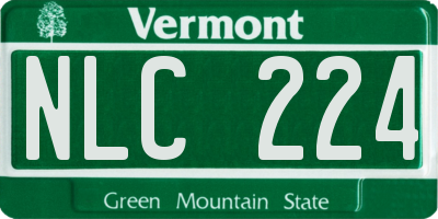 VT license plate NLC224